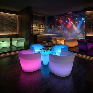 Fauteuil LED Lumineux Simple en Plastique PE RGB Rechargeable Étanche IP65 – Mobilier LED pour Bar, Hôtel, Terrasse, Fête - Product Image 2