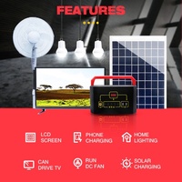 Sistema de Energía Solar de Silicio Policristalino Multipolar, Kit de Iluminación Doméstica con Batería de Iones de Litio MPPT, Televisor de 17 Pulgadas para Ver en Familia, 1 Año de Garantía