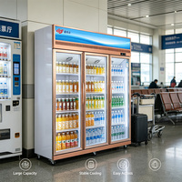 Armoires réfrigérées verticales commerciales à trois portes pour boissons et bières, vitrine réfrigérée pour supermarché, équipement de congélation