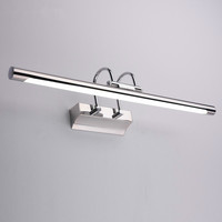 Lampe murale de salle de bain simple et élégante en acier inoxydable avec miroir LED pour la maison et l'hôtel