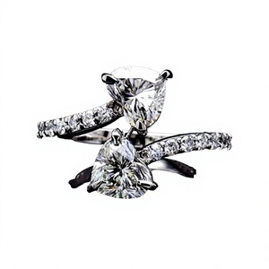 <b>AMBER</b> JEWELS Unisex Heart Shape Lab Grown Diamond Engagement <b>Ring</b> 14K Solid Gold IGI Certified Hiphop/Rock Style Prong Setting - Product Image 1