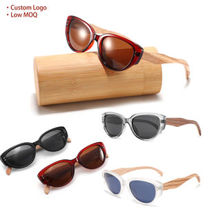 CONCHEN Lunettes de soleil en bois à la mode 3 + 2 avec charnière à ressort TAC Lunettes de soleil unisexes pour temple en bois polarisées - Product Image 1