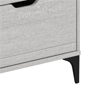 Cassettiera Moderna Minimalista Grigio Chiaro Testurizzata a 6 Cassetti con Maniglie a <span class=keywords><strong>Filo</strong></span>, Ecologica e Resistente per Camera da Letto e Soggiorno - Product Image 3