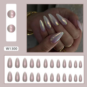 <span class=keywords><strong>Uñas</strong></span> <span class=keywords><strong>Acrílicas</strong></span> de Moda, Medianas y <span class=keywords><strong>Cortas</strong></span>, Estilo Ataúd, Punta Francesa, Manicura Delicada, <span class=keywords><strong>Uñas</strong></span> <span class=keywords><strong>Acrílicas</strong></span> de Presión, Dijes de <span class=keywords><strong>Uñas</strong></span> de Diseñador de Lujo - Product Image 6