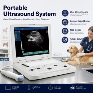 Appareil d'échographie portable avec écran LED HD <span class=keywords><strong>de</strong></span> 15 pouces, scanner <span class=keywords><strong>de</strong></span> diagnostic vétérinaire avec deux ports pour sondes, stockage <span class=keywords><strong>de</strong></span> 16 Go, 4,2 kg - Product Image 6
