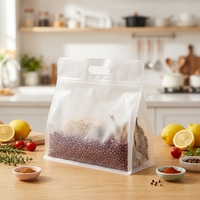 Pochette refermable à 8 côtés, réutilisable, imperméable, résistante à l'huile, de qualité alimentaire, transparente, pour ranger les collations