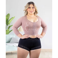 Gilet correcteur de posture à manches mi-longues et soutien-gorge push up Fajas Colombiana