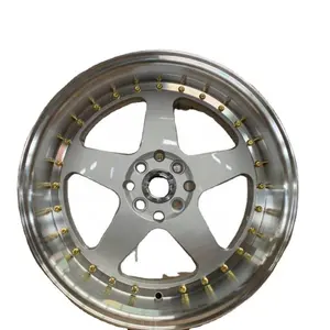 Wholesale Deep Dish 17 Inch Alloy Wheel Rims Passenger Car With Rivets 4 5 8 Lugs 4*100 5*114.3 8*100 8*114.3 5*112