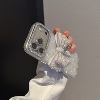 Étui de téléphone de luxe 3D avec nœud brillant et diamants pour iPhone 18 Pro Max, pour iPhone 17 Pro Max, pour iPhone 15 Pro Max en stock, livraison gratuite