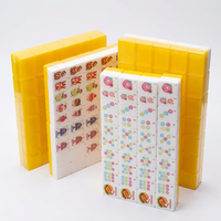 Tuiles de Mahjong américaines sur le thème des burgers, personnalisables, en acrylique, écologiques, durables, ensemble de voyage portable pour 4 joueurs, jeux pour adultes