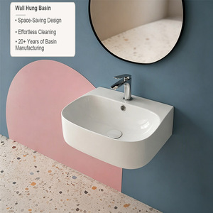 Lavabo rectangulaire en céramique OEM personnalisé pour salle de bain, idéal pour les développeurs d'appartements - Product Image 2