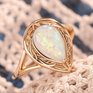 Elegante Anello a Goccia per Donne, Texture Metallica, Fascia Singola, Accessorio Gioiello per Outfit Quotidiani e Feste - Product Image 2
