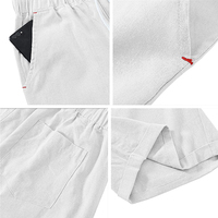Shorts décontractés pour hommes Shinesia en lin/coton, taille mi-haute, grande taille, amples, respirants, imperméables, tendance