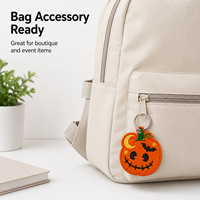 Llaveros Personalizados de Calabaza de Halloween Bordados, Llaveros de Tela Personalizados para Bolsos y Mochilas, Proveedor de Artículos Promocionales