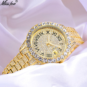 Relojes de Lujo con Baño de Oro, Diamantes de Imitación y Circonitas, Resistentes al Agua, para Hombre y Mujer, Venta al Por Mayor - Product Image 6