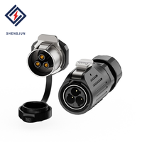 Connecteur d'alimentation circulaire étanche IP68 en alliage de cuivre avec boîtier PBT LP24 250V-500V, fiche aviation 2/3/4/10/12/19/24 broches