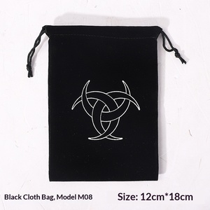 Bolsa de terciopelo Árbol de la Vida con bordado de luna y cordón para tarot, artículos de brujería, rituales de altar, dados y almacenamiento de joyas - Product Image 3