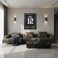 Sport-Memorabilia Trikot-Displayrahmen mit Fotoschlitzen, Schwarze Holz-Wandhalterung für Fußball-Sammlerstücke
