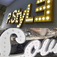 Numéro de chapiteau lumineux personnalisé ampoule LED lettres lumineuses lettres de chapiteau en métal pour mariage fête d'anniversaire