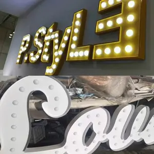 Custom Light Up Marquee Number LED Bulb Light UP Letters Metal Marquee Letters For Wedding Birthday Party