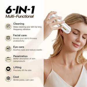 Masajeador Facial Multifuncional 6 en 1, Dispositivo Recargable de Cuidado de la Piel con Enfriamiento para el Rostro, Antiarrugas y Reductor de Poros - Product Image 1