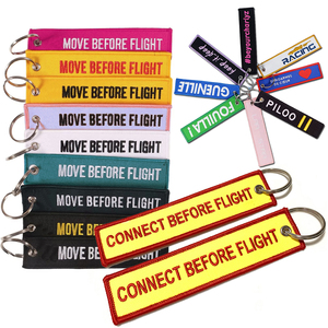 Porte-clés brodés en Chine, fabrication OEM, logo personnalisé, porte-clés brodés pour avion - Product Image 1