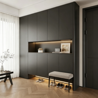 Meuble à chaussures de couloir de luxe moderne, organisateur de rangement modulaire pour projets d'aménagement intérieur d'appartements haut de gamme