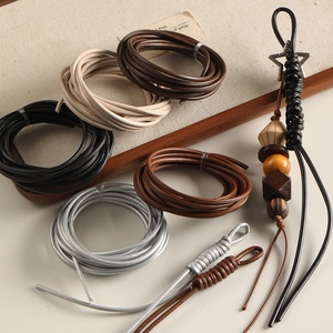 3mm versatile pu leather cord premium wax thread bag charm phone pendant diy accessory beading <b>string</b> for jewelry craft making - Product Image 1