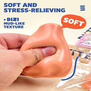 8cm TPR Realistic Human Nose <b>Squishy</b> Super Soft Wet Mud Texture Lifelike Funny Fidget Stress Relief Toy Solid No Liquid No Gel - Product Image 1