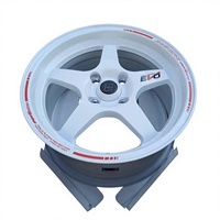 Nouvelles jantes en alliage d'aluminium à 5 branches de style TE37, 15-18 pouces, pour voitures de course JDM, certifiées VIA JWL, blanc bronze