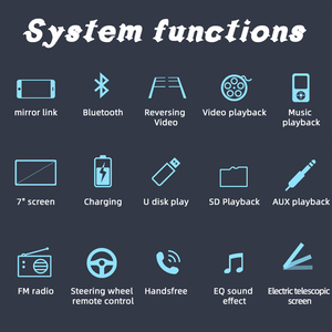 Topsource 7inch tự động có thể thu vào xe máy nghe nhạc 1din xe TV LCD MP5 Máy nghe nhạc Gương Chiếu Hậu Xe Video màn hình cho phổ quát - Product Image 2