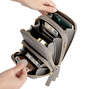 2022 Hot Solid Color Small Mini Fashion <strong>Smartphone</strong> Wallet Leather Shoulder Strap Handbag Women <strong>Bag</strong> Touch Screen Cellphone Purse - Product Image 4