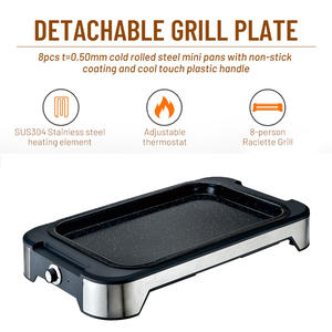 KBQ-Plaque antiadhésive en PTFE avec contrôle de température sans fumée, <span class=keywords><strong>appareil</strong></span> à <span class=keywords><strong>raclette</strong></span> pour barbecue coréen, 1500W - Product Image 4