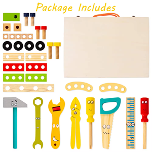 Juego de Herramientas de Juguete de Madera para Niños, Caja de Regalo con Herramientas de Dibujos Animados - Product Image 3