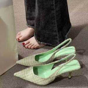 2026 Women's High <b>Heels</b>-Thin-Heeled Fashion Trend Evergreen Breathable Genuine Leather Upper Anti-Slip Slip-On <b>Closed</b> <b>Toe</b> Shoes - Product Image 4