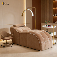 Lit de massage facial et de pose de cils incurvé de luxe, couleur personnalisée, pour salon de beauté