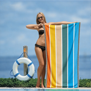 Serviettes <span class=keywords><strong>de</strong></span> <span class=keywords><strong>plage</strong></span> promotionnelles en microfibre, impression numérique, sublimation, textile d'été, serviettes <span class=keywords><strong>de</strong></span> <span class=keywords><strong>plage</strong></span> séchant rapidement, serviettes <span class=keywords><strong>de</strong></span> <span class=keywords><strong>plage</strong></span> rayées - Product Image 3