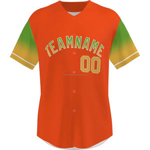 Botón personalizado uniforme deportivo personalizado béisbol Jersey transpirable impreso camisa hombres mujeres jóvenes de talla grande Softball Activewear - Product Image 5