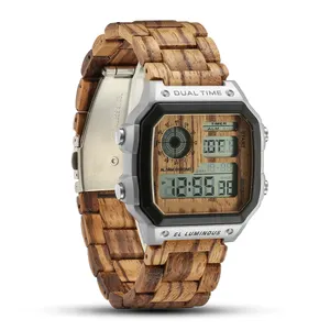 Drops hipping Timer Multifunktions-Chronograph Nature Zebra Digital Wood Watch