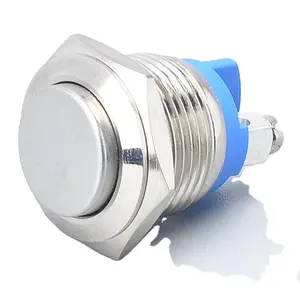 mini 16mm 19mm 22mm flat led metal push small button switches screw foot Momentary waterproof 12V stainless steel switches