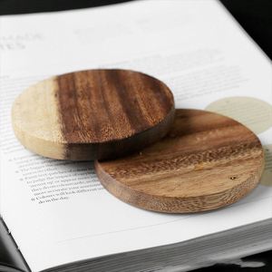 Wholesale Custom Laser Engraved Natural Albizia Wood <b>Coasters</b> Available in square and Round Shapes Perfect for Drinkware. - Product Image 3