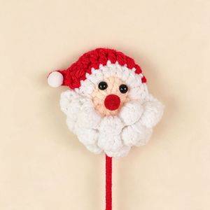 Bouquet de Noël fini, tricoté à la main, transfrontalier, en fil de coton, avec branche florale Père Noël et noisette de Sibérie, pour décoration - Product Image 3