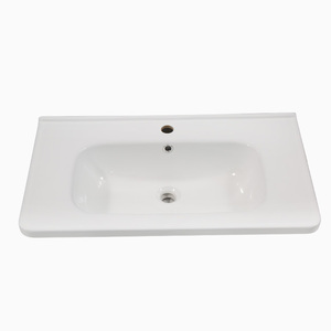 Kidoir Meuble-lavabo mural en céramique intégrée avec vasque et trop-plein 600 700 800 900 1000mm - Product Image 2