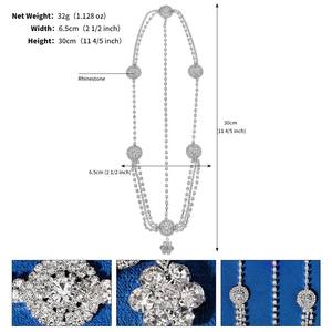 1PC Water Diamond European American Luxury <b>Hair</b> Ornament-Lightweight Minimalist Ethereal Fashion <b>Hair</b> <b>Styling</b> <b>Accessory</b> 6.5x30cm - Product Image 2