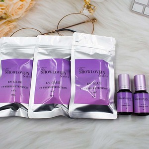 Keo nối mi đen trong suốt, giữ được 7-8 tuần, bán sỉ, kèm đèn UV LED, khô nhanh, màu tím xanh - Product Image 3