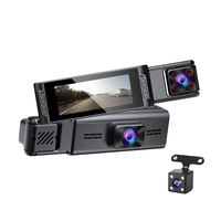 Caméra embarquée HD 1080p et enregistreur vidéo avec écran LCD 3,16 pouces, triple objectif grand angle, vision nocturne, capteur G, support 360 degrés