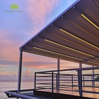 Toits rétractables motorisés, pergola d'extérieur, ombrage, pergola en aluminium et PVC, toit pliable