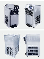 Stock Disponible A126 Promotion Machine à Glace Soft Servie à 3 Parfums de Comptoir pour Rouleau, Cornet, Gelato et Fruits