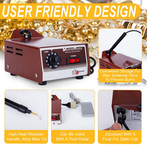 Machine à <span class=keywords><strong>souder</strong></span> pour bijoux avec pédale de commande de température réglable et <span class=keywords><strong>fer</strong></span> à <span class=keywords><strong>souder</strong></span> électrique portatif adapté - Product Image 3