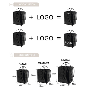 Sac de courses réutilisable avec logo personnalisé, sur roulettes, avec poignée, pliable, chariot à roulettes - Product Image 6